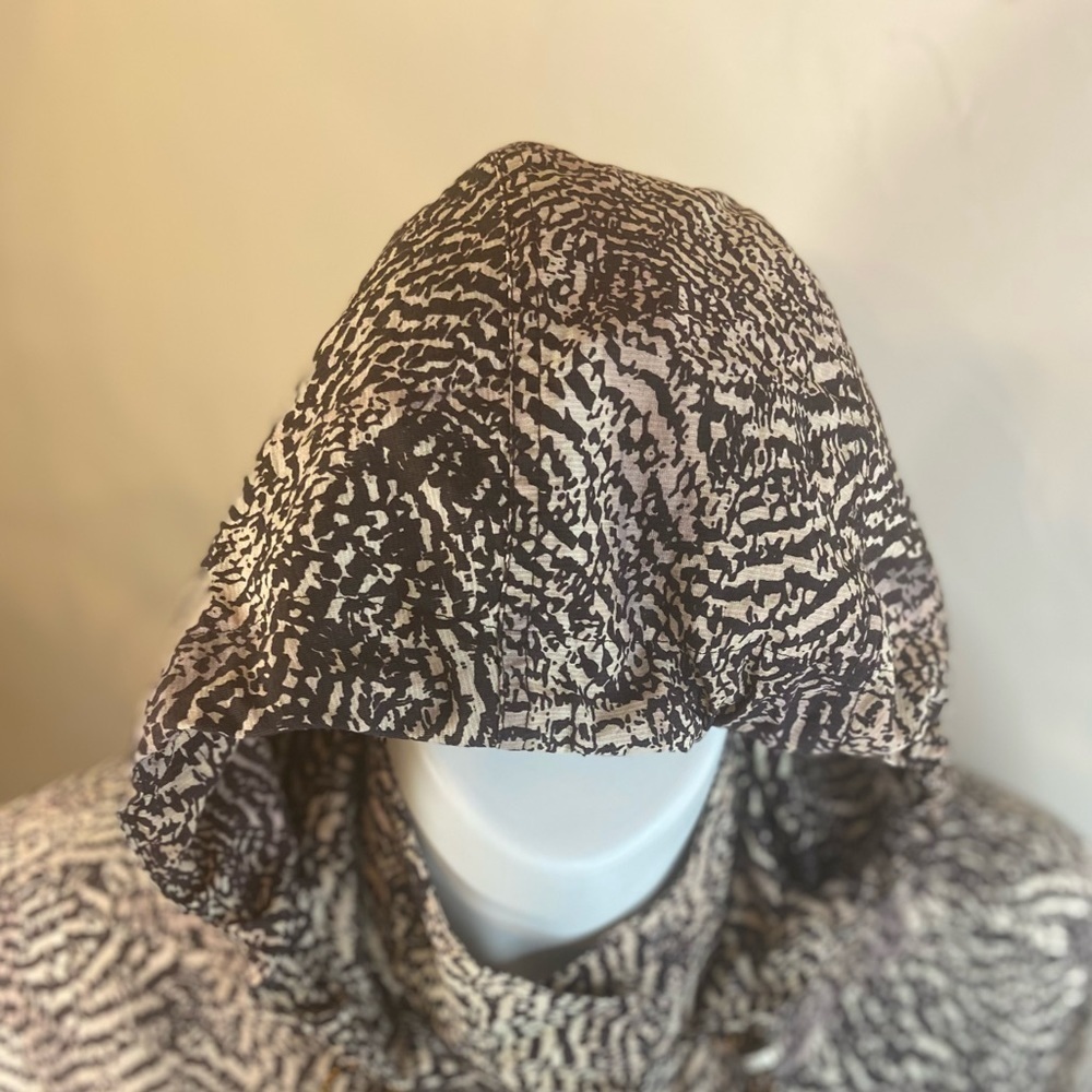 H & M~Cropped High Low Abstract Hooded Top/Jacket~Elastic Sleeves & Hem~Size S - Picture 4 of 14
